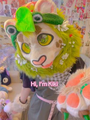 A post by @kikichaoscreations on TikTok caption: I’ll never get used to people calling me moss haha. I don’t mind it at all but it’s funny to me. I usually don’t talk in moss but if people ask my name in suit, I always say Kiki instead of the suit I’m wearing XD #furry #fursuit #fursuitmaker #fursuiter #furryfandom 