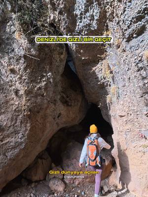 A post by @gulunalss on TikTok caption: 📍Denizli’de gizli bir geçit (delik)... Bu gizli geçidin arkasında çok uzun, bazı kısımları yüksek ve oldukça dar bir kanyon var. Yağış durumuna göre belirli dönemlerde içerisinde su olabiliyor ve ani yağışlarda kanyon içerisinde kaçamayıp mahsur kalan canlıların kemiklerine rastlayabilirsiniz. Kanyon yolu üstünde mağaralar var. 🦅 Burada yürürken tepenizde uçan yırtıcı kuş seslerine şahit olabilirsiniz. 📍Karanlıkdere Kanyonu, Acıpayam’a bağlı Güney Köyü (mahallesi) sınırlarında yer alıyor.  ⚠️ Rehbersiz gitmenizi tavsiye etmem 🙌 #denizli #acıpayam #karanlıkdere kanyonu  #ücretsizreklam (marka göründüğü için mecbur :))