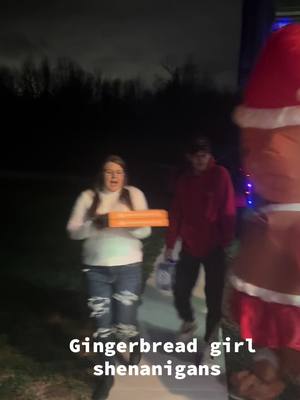 A post by @meetthemaxwells on TikTok caption: Gingerbread girl Shenanigans #prank #happynewyear #funny #laugh #