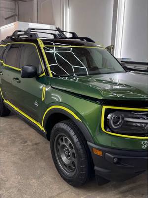 A post by @thewrapdaddy on TikTok caption: Brand new bronco got a mix of icon on all paint, ppf on gloss black plastic pillars and ceramic coating on all plastic trims  Icon copy paste 💎 Icon at it again!  ✨ Every icon job receives a free wash and 6 month sealant after the first 30 days.  💪 Paint protection of the future is here at Clean Auto Finesse. The only certified installer in the triad area.  🪞Unmatched depth and gloss. Rock chip and scratch protection meshed with self healing capabilities like it came off a roll of ppf. All wrapped up in a very thick liquid installation that comes backed by a 15 year product warranty. All for about 50% of what Ppf is costing you.  🛡️ Come down and visit to see, touch and put this product to the test yourself on our demo hood! 