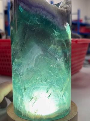 A post by @highland_crystal_anew on TikTok caption: My Absolute favorite crystal😜😜 👉Fluorite Tube 👀🧐🙈💡 Light up my days and nights as well as my future ! #Highlandcrystal#crystallovers#crystalcollection#buynow