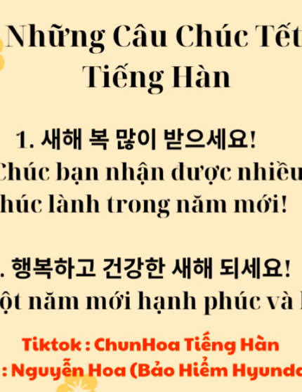 A post by @chunhoa on TikTok caption: Những câu chúc Tết bằng tiếng Hàn ##chunhoatienghan##hoctienghanquoc##LearnOnTikTok