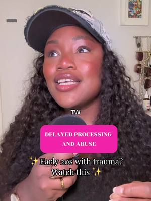 A post by @cozshecandoit on TikTok caption: When that trauma hits you it hits hard. #delayedreaction #traumaresponse #traumatized #innerwork #innerhealing #hurt #childhoodmemories #sa #doingthework #selfimprovement #aging #20something #over20 #over40club #alanabeau #CapCut 