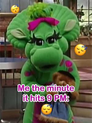 A post by @barneythedinosaur on TikTok caption: Oh boy, oh boy! Time to grab my blankey and call it a night. 🦖💤 . . . . BARNEY AND THE BACKYARD GANG and BARNEY & FRIENDS were originally Developed by Sheryl Leach, Kathy Parker and Dennis DeShazer