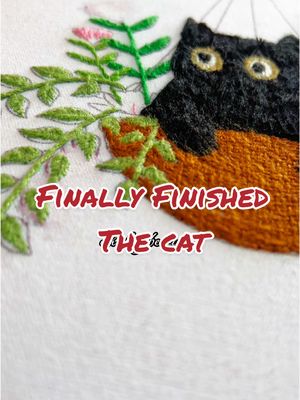 A post by @_chrisjordan on TikTok caption: Finished It!! And my grandma loves it!!  #embroiderykit #finally #happyholidays #xmas ##embroideryart #cats #plants #handembroidery #diycrafts #grandma #tiktokshopfinds #christmas 