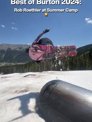 A post by @burtonsnowboard on TikTok caption: Best of Burton 2024: @robroethler at summer camp. #snowboarding