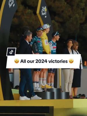 A post by @teamvisma_leaseabike on TikTok caption: 2024, what a year 🙌🏼🥇 #teamvismaleaseabike #foryou #viral #cycling #woutvanaert #foryoupagе #tvl #jonasvingegaard 