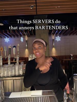 A post by @imjustrobb on TikTok caption: I get both sides! When bartending, servers get on my nerves! When im serving, i know i get on their nerves 😭  #DTLA #servertiktok #restaurantproblems #bartendersoftiktok #serverlife 