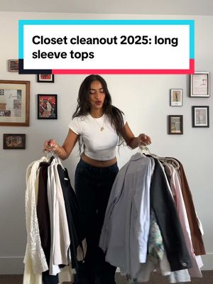 A post by @sreyahalder_ on TikTok caption: last time I did this yall had a LOT to say and now it’s almost 2 years later let’s run it back. PART 1 | LONG SLEEVES 💗 #closetcleanout #winteroutfits #fyp 