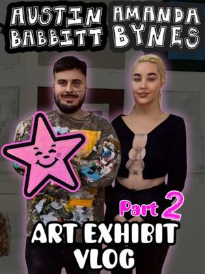 A post by @amanda.bynes1986 on TikTok caption: Part 2 -Behind the scenes from my first art exhibit! You can watch the full vlog on YouTube