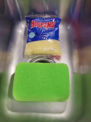 A post by @_im_nikki on TikTok caption: On the eighth day of #12daysofwater I truly give to you... Hispanic laundry flakes, water and a green epoxy sponge. I need to try this in a big ol bucket! 🤤 