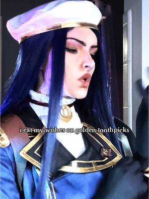 A post by @peachyfizz on TikTok caption: forgot to flip up my septum for this one oops lol #caitlynkiramman #arcane #fyp #arcanecosplay 