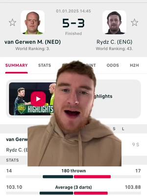 A post by @jonathanmorley2 on TikTok caption: Up the MVG 💚 #darts #mvg #worldchampionship #rydz #jonathanmorleylfc 