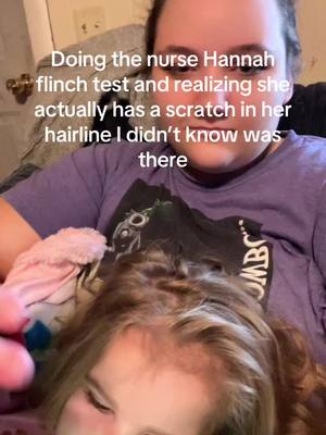 A post by @alyx_and_willow_ on TikTok caption: My best guess is she when she fell riding her new bike but I never seen anything and she was wearing a helmet and pads😢 #flinch #nursehannah #MomsofTikTok 