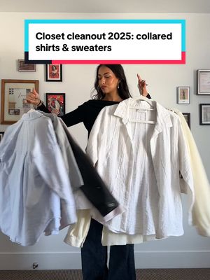 A post by @sreyahalder_ on TikTok caption: did I make the right decisions? PART 2 | COLLARED SHIRTS & SWEATERS 💗 #closetcleanout #sweateroutfit #winteroutfit 