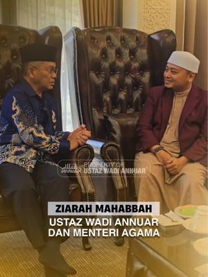 A post by @ustazwadiannuarofficial on TikTok caption: Alhamdulillah satu pertemuan mahabbah antara Ustaz Wadi Annuar dan YB Menteri Agama berjaya diadakan dengan izin Allah SWT. Pertemuan tersebut membincangkan tentang inisiatif-inisiatif untuk memperkukuh kedudukan Ahli Sunnah Wal Jamaah, memperkasakan dakwah serta memartabatkan Islam di tanah air.  Semoga usaha sama ini membawa keberkatan dan manfaat yang besar buat ummah, insyaAllah. #ustazwadiannuar #menteriagama #dakwah #islam #aswj 