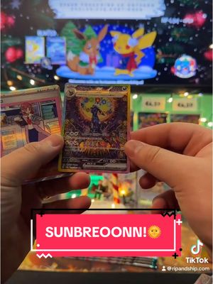 A post by @ripandship.nl on TikTok caption: “Wow! We hebben de chase card gepulled: de prachtige Umbreon EX! 😱✨ Dit is echt een droom voor elke Pokémon-verzamelaar. Wat een epische pull! 🎉🔥 Welke kaart hoop jij ooit te pullen? Laat het weten in de comments! 👇 #PokémonCards #UmbreonEX #EpicPull #Pokémon #TCG #PokemonTCG #RipAndShip #Collectibles #Umbreon #Nederland 