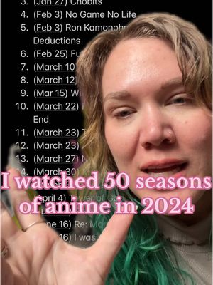 A post by @squish.and.co on TikTok caption: Here’s to 51 seasons of anime in 2025 🥲👍🏻 #anime #animerecs #animetiktok 