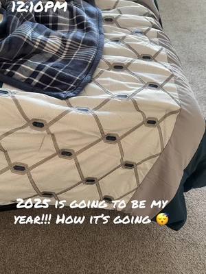 A post by @vserratos on TikTok caption: 2025 is going to be my year!!! How it’s going 😴 #hardlife #partylife #hangover #sleeping 