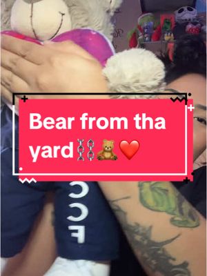 A post by @yokeish1 on TikTok caption: @Bearz From Tha Yard ⛓️❤️🧸  ⬆️⬆️⬆️⬆️#prisontiktok #prisongirlfriend #fypシ #customerservice 