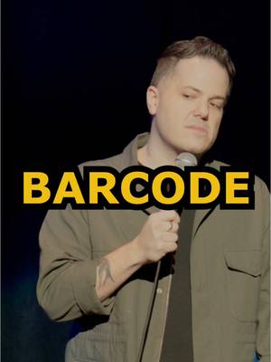 A post by @jeffarcuri on TikTok caption: Barcode #funny #jokes #crowdwork #standupcomedy #comedy #fyp #jeffarcuri 