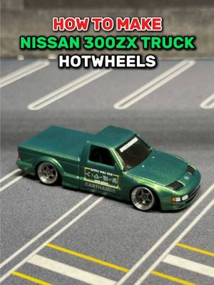 A post by @carthangs on TikTok caption: HOW TO MAKE NISSAN 300ZX TRUCK HOTWHEELS #hotwheels #nissan #truck 