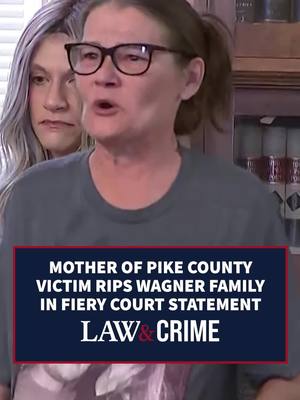 A post by @lawandcrime on TikTok caption: The mother of Pike County massacre victim Hannah “Hazel” Gilley made a fiery victim impact statement in the sentence hearing of Jake and Angela Wagner and her mother, Rita Newcomb, on Friday. The mother ripped the Wagner family for killing members of the Rhoden family in 2016. She called the family spawns of Satan, referring to Jake's father, Billy Wagner. She also told Jake she wanted him to suffer for killing his child's mother, Hanna May Rhoden. #Truecrime #crimetok #court #crimejunkie #truecrimecommunity #crime #trial #lawandcrime #truecrimestories #sentencing