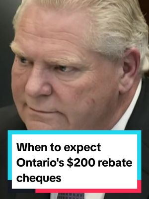 A post by @ctvnewstoronto on TikTok caption: Ontarians should receive their $200 rebate cheque from the province by the end of January or early February, a government spokesperson confirmed. #ctvnews #ctvnewstoronto #toronto #foryou #fyp #newstiktok #torontotiktok #dougford #queenspark #ontario #onpoli 