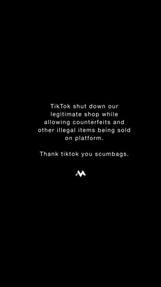 A post by @motivation on TikTok caption: They allow fire arm sales, counterfeits, but allow illegal goods to be sold on platform.