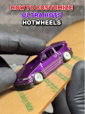 A post by @carthangs on TikTok caption: HOW TO CUSTOMIZE ULTRA HOTS HOTWHEELS #hotwheels #honda