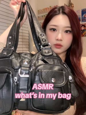 A post by @mochi.chuu on TikTok caption: yes my bag is heavy 😼#whatsinmybag #asmr #whatsinmybagasmr #purse #pusetok 