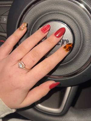 A post by @ on TikTok caption: Bestied so hard she does my nails now🥰🥰 @Caitlyn Forrester #tortoisenails #birthdaynails #bestie 