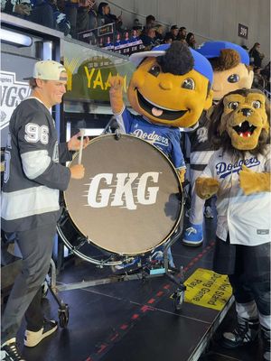 A post by @dodgers on TikTok caption: Landon Knack on the drum! #dodgers #sports #losangeles #hockey #music 