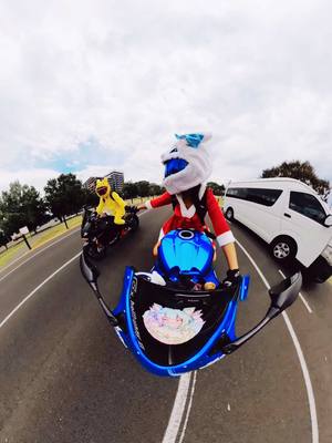 A post by @xxhellbunnyxx on TikTok caption: 🐰⚡️🐱 Chill ride #motorcycle #bikelife #parati #cringe #foryoupage #foryou #fyp #fypシ #meme #bike #bunny #pikachu @Wade_V4 