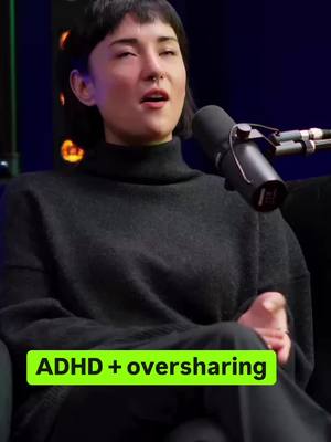 A post by @adhd_chatter_podcast on TikTok caption: ADHD + oversharing 😂 Guest: Jessie Mei Li #adhd 