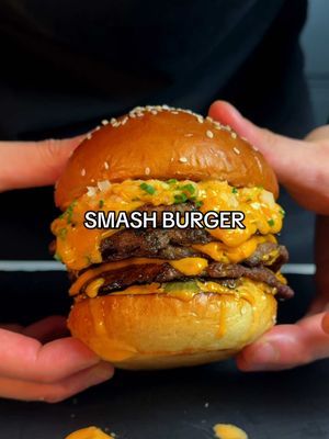 A post by @samseats on TikTok caption: Smash Burger 🍔 #fyp #food #asmr #cooking #FoodTok 