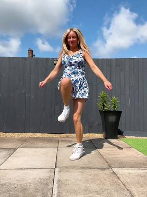 A post by @jl.shuffle1 on TikTok caption: Thought I’d add a bit of sunshine to this gloomy day ☀️ (was about 5 months pregnant in this video🙈) #shuffledance #shuffling #shuffle #dance #fypシ 