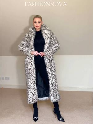 A post by @rachelward_e on TikTok caption: Which would you wear? @FashionNova  Look 1 - V.I.P Treatment Faux Fur Trench - Leopard In Your Dreams Capri Pant - Black Look 2 - By The Books Sweater Pant Set - Navy FashionNovapartner