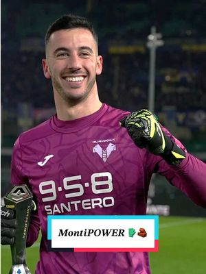 A post by @hellasveronafc on TikTok caption: You’ve got 𝑴𝒐𝒏𝒕𝒊𝑷𝑶𝑾𝑬𝑹 🧤🧱 #SerieAEnilive #DaiVerona