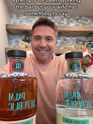 A post by @ericwinter76 on TikTok caption: Only reason to put down my @Palm Republic … enjoy your day! #palmrepublic #bartender #working #papi #fy 