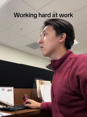 A post by @theyoungbottom on TikTok caption: Going from an active job to a desk job will be the end of me #work #joke