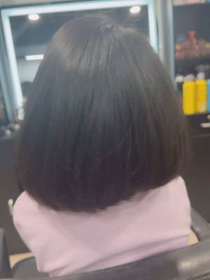 A post by @bushrahairstyles on TikTok caption: #haircut #blowdry #haircutkids #girlshaircut 