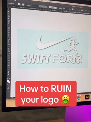 A post by @abiconnick on TikTok caption: Brb, going to throw up 🤮 #logofail #logodesign #logocreation #graphicdesign 