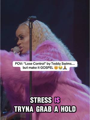 A post by @everythinglydia on TikTok caption: Should I record a full version of this?!!!  If Teddy Swims Lose Control was a GOSPEL SONG. 🙌🏾🙏🏾 #remix #gospelremix #parody 