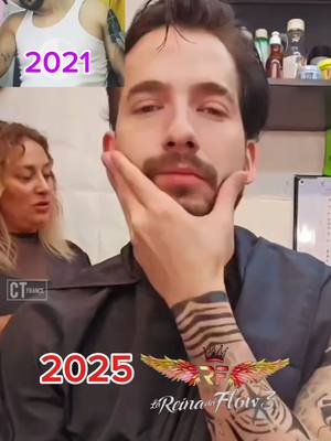 A post by @carlostorres.fr.nmr on TikTok caption: la transformación de Carlos Torres en Charly Flow en 2025 versus 2021  #2025 #carlostorres #lrdf3 #lareinadelflow #charlyflow #lrdf 