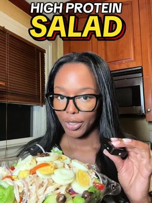 A post by @digitaljada on TikTok caption: high protein salaaaad 🥗 #weightlossmotivation #easymeal #highprotein 