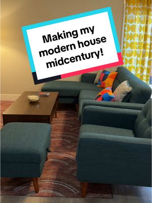 A post by @missgingerjones on TikTok caption: Midcentury *inspired* The historical accuracy purists can rip me apart in the comments for the engagement, thanks ✌️ #midcenturymodern #midcentury #retro #retrodesign #firsttimehomebuyer #1960s  