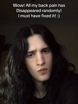 A post by @edward.ironstone on TikTok caption: It always comes back ._. #alttiktok #althair #longhairmen #altboy #metalhead #backpain 