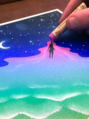 A post by @the.art.room on TikTok caption: The colors in this gradient are perfect ✨🫣 #oilpastels #gradient #drawingtutorial #easytechnique #diy #foryou