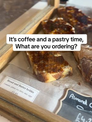 A post by @sophieclarewhite on TikTok caption: I have to pick just one? 🥲🥐 @Crumb   #coffee #coffeeandpastries #pastries #girlthings #crumb #crumbbakery #sheffieldbakery 